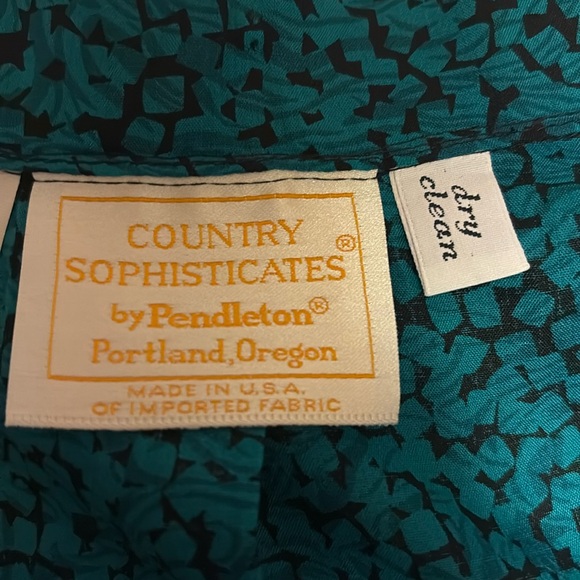 Vintage Pendleton pleated teal skirt - Picture 4 of 10